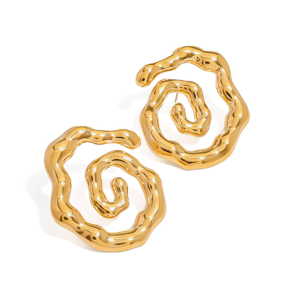 Damen kreative Spiral-Ohrstecker aus Edelstahl Shop Nory