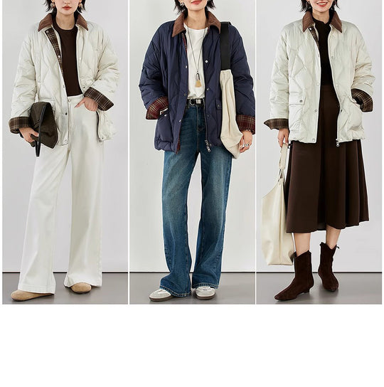 Damen Steppjacke mit karierten Akzenten Shop Nory