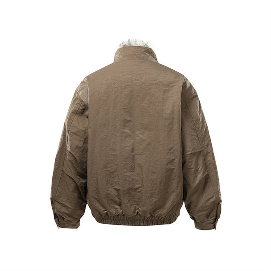 Herren Wattierte Bomberjacke mit hohem Teddykragen, verdecktem Reißverschluss und elastischem Saum Shop Nory