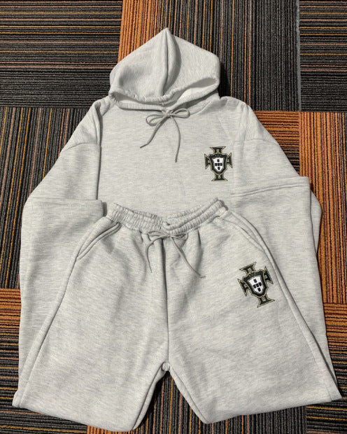 Unisex nan zweiteiliges Lounge-Set aus schwerer Baumwollmischung mit Kapuze und elastischem Bundhose Shop Nory