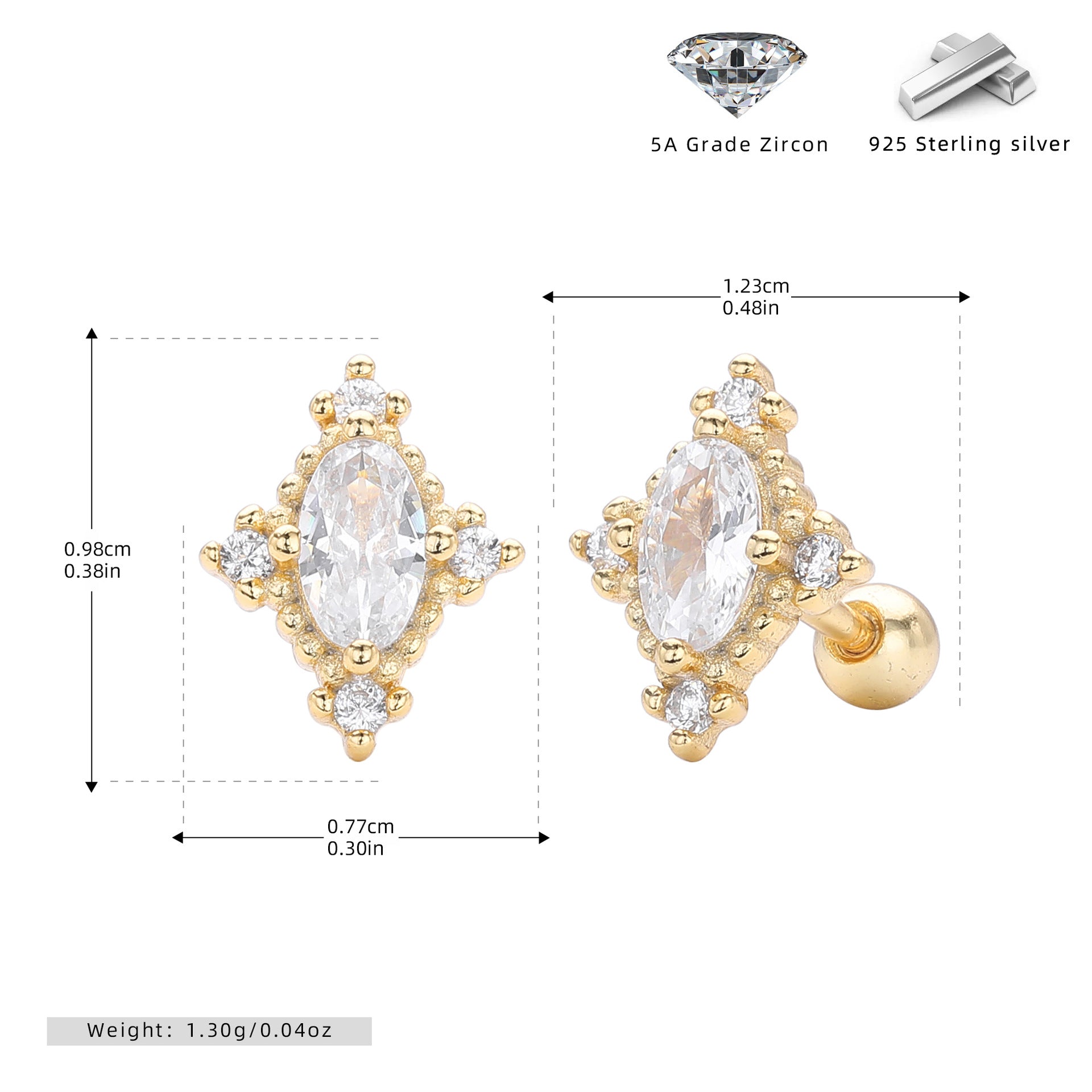 Damen Ohrstecker mit funkelnden Zirkon-Akzenten und hochwertiger 925 Sterlingsilberfassung Shop Nory