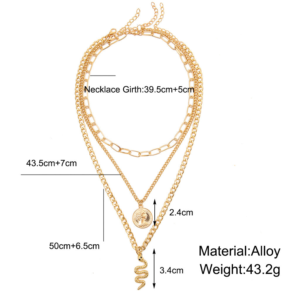 Damen mehrlagige Halskette mit goldenen Anhängern und filigranen Kettendesigns Shop Nory