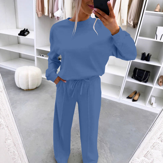 Damen Casual-Loungewear-Set mit Oversize-Batwing-Pullover und weitem Jersey-Hosenbein Shop Nory