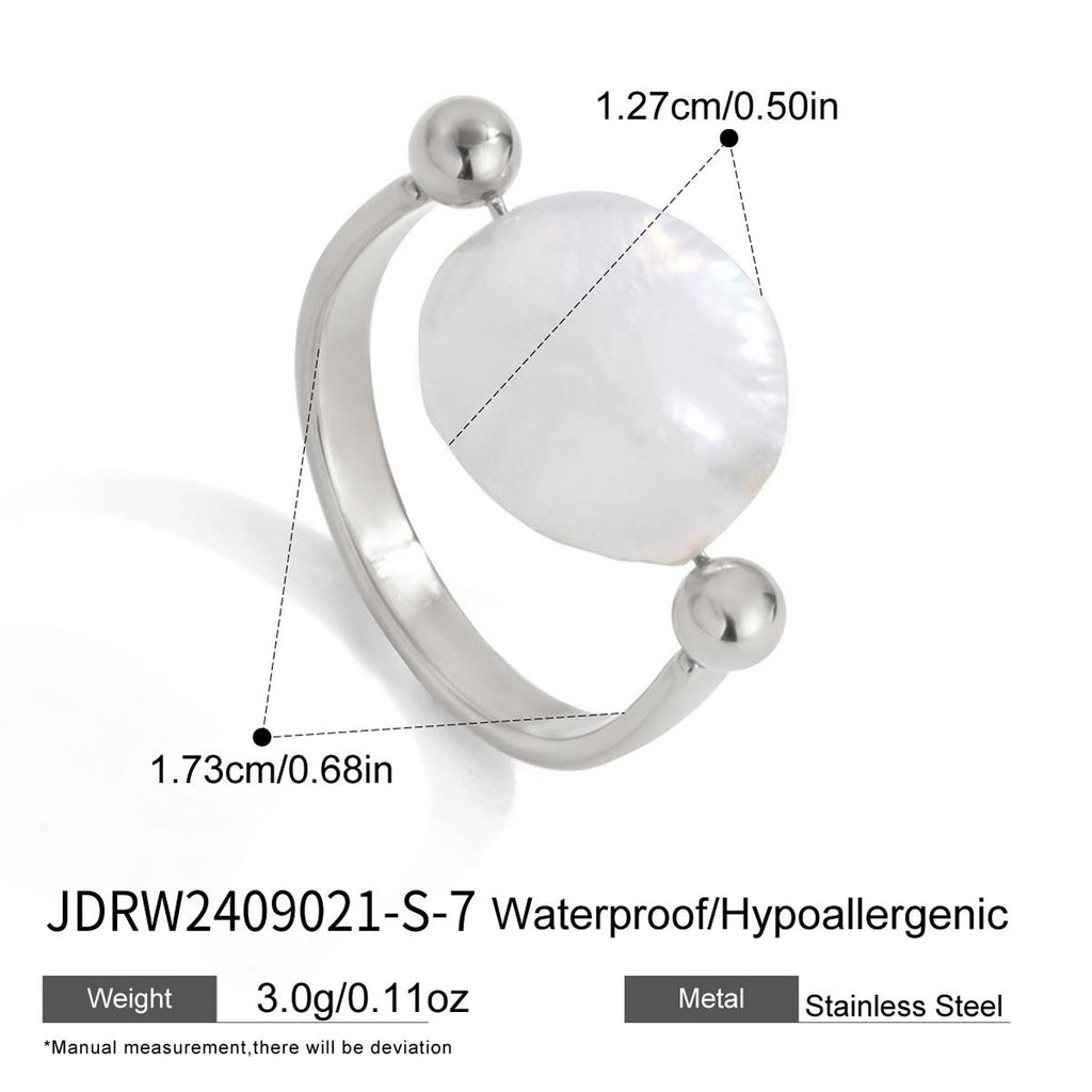 Damen Eleganter Ring mit Perlmutt-Design und hypoallergenen Eigenschaften Shop Nory