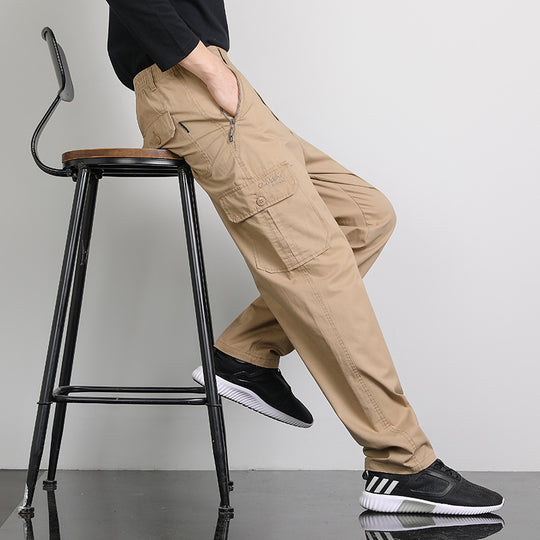 Herren Lockere Cargohose mit elastischem Bund, Multifach‑Taschen & geradem Bein Shop Nory
