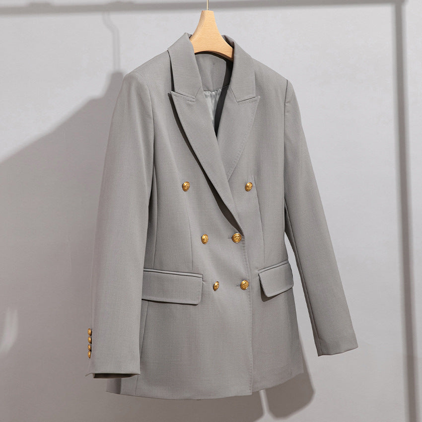 Damen Doppelreihiger Tailoring-Blazer mit Goldknöpfen und figurformenden Abnähern Shop Nory