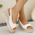 Damen Wedge-Pantoletten aus hochwertigem Kunstleder mit elastischen Riemen und trendiger Sohle