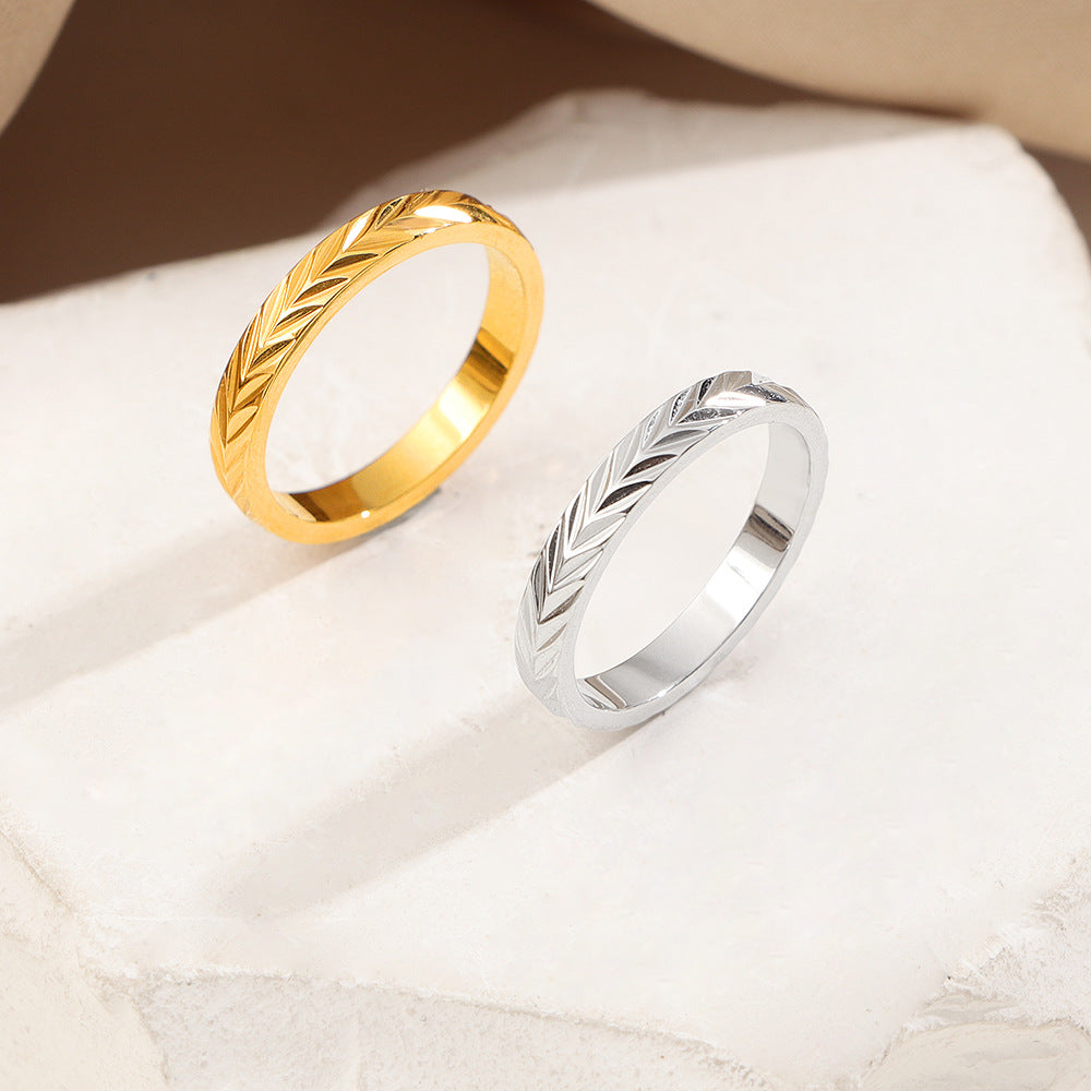Damen Ringband mit strukturiertem Blattdesign Shop Nory