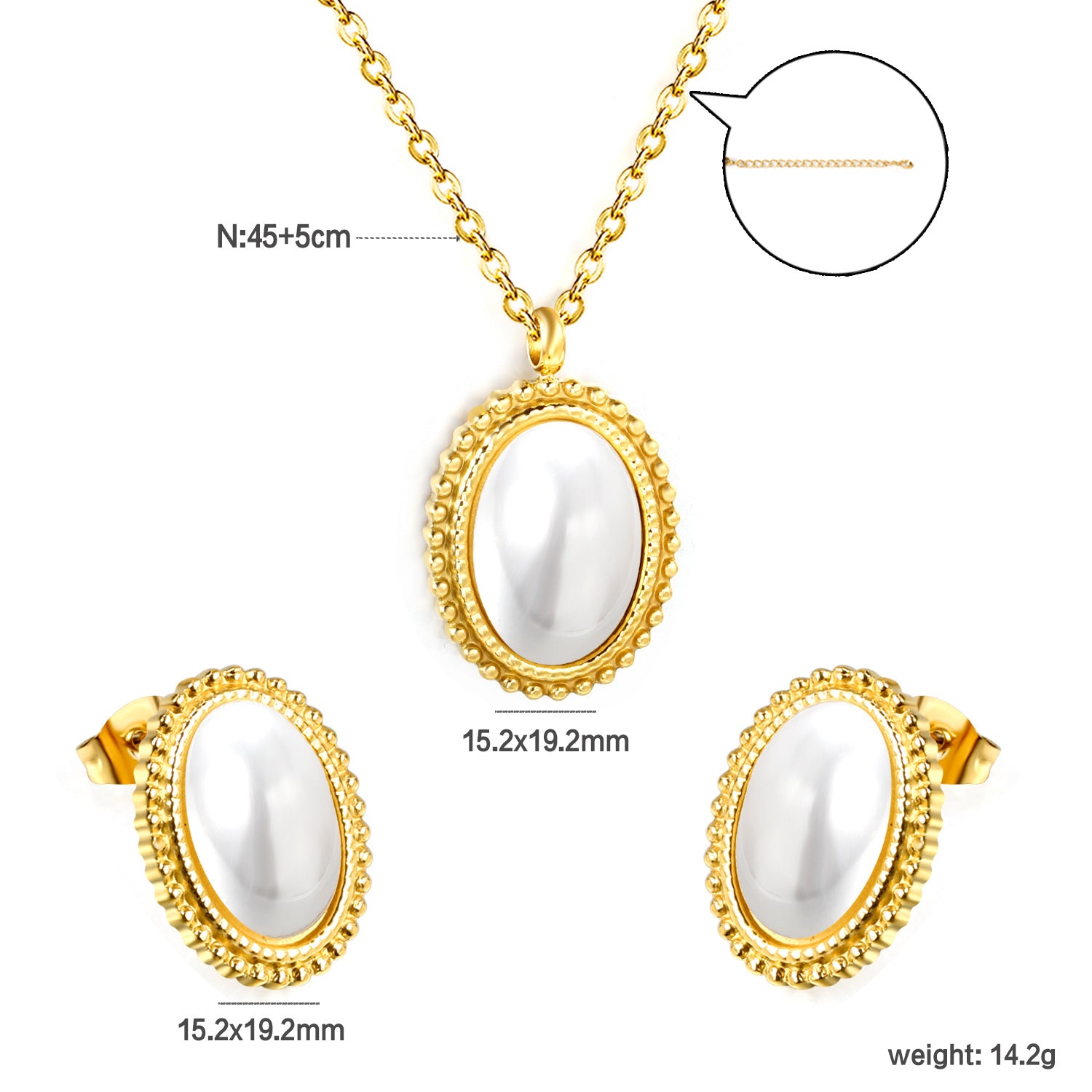 Damen Schmuckset mit Kruzifix-Anhänger und passenden Ohrringen Shop Nory