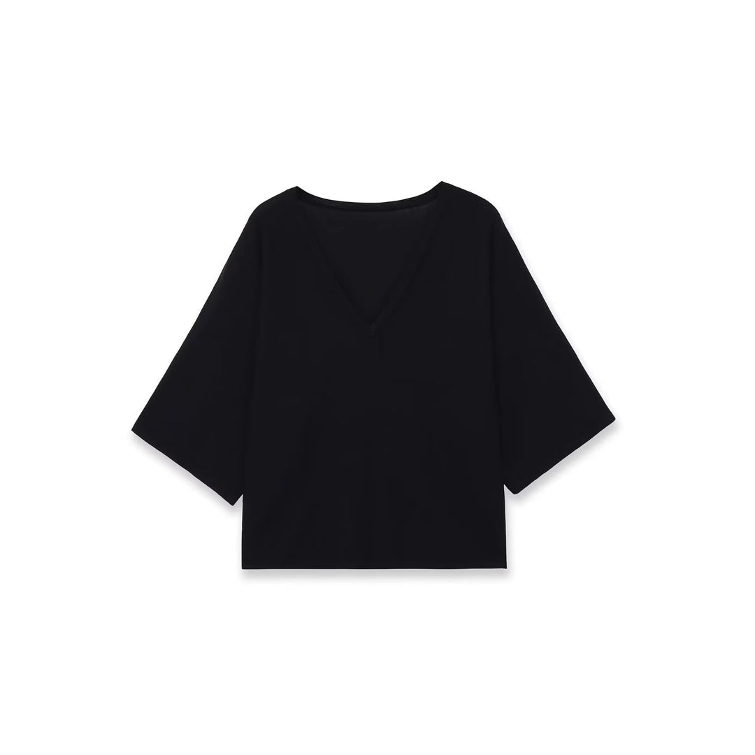 Damen Oversize V-Ausschnitt-Top mit Kimonoärmeln Shop Nory