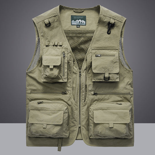 Herren Multifunktionale Angler- und Utilityweste mit Mesh‑Einsätzen und Multifachtaschen Shop Nory
