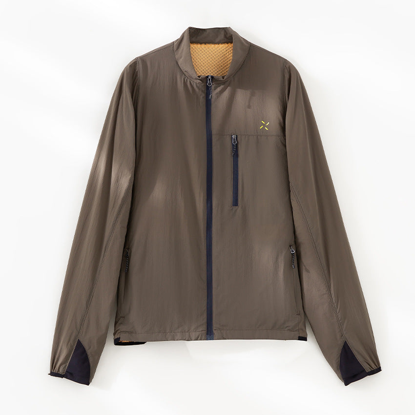Herren Ultraleichte Wind- und Regenjacke mit durchgehendem Reißverschluss, Brusttasche und atmungsaktivem Meshfutter Shop Nory