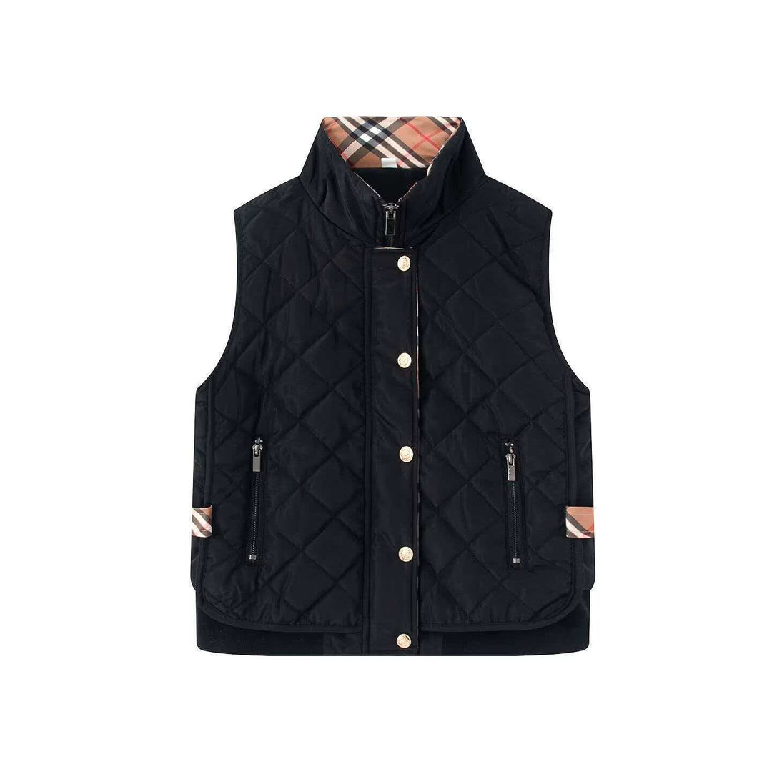 Damen Gestepptes ärmelloses Bodywarmer mit Stehkragen, Reißverschluss, Druckknopfleiste und geripptem Saum Shop Nory