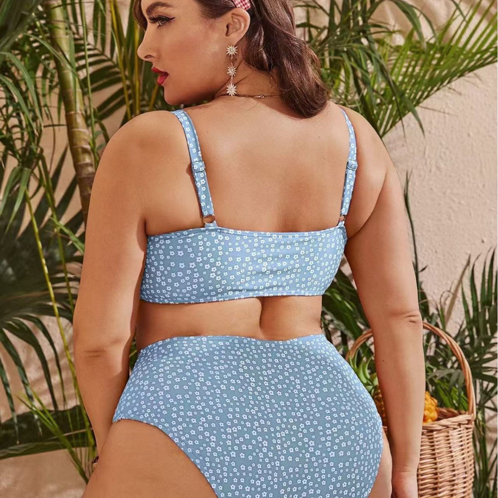 Damen Hochgeschnittener Bikini mit verspieltem Punktedesign