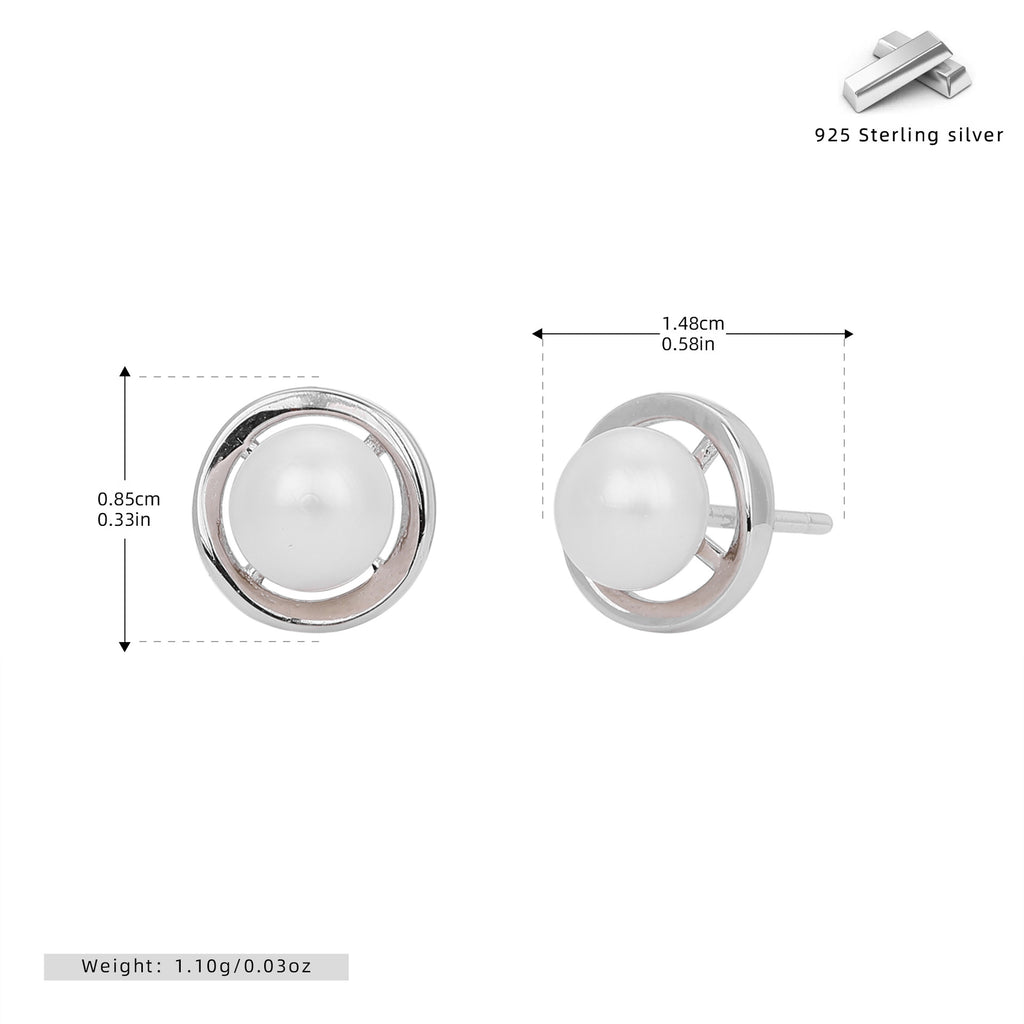Damen Ohrstecker aus 925 Sterling Silber mit elegantem Perlendesign Shop Nory