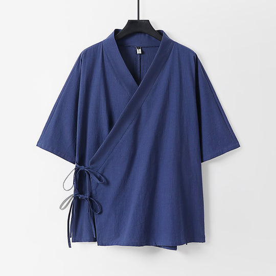 Damen Wickel-Kimono-Oberteil mit kurzen Ärmeln und Seitenschnürung Shop Nory