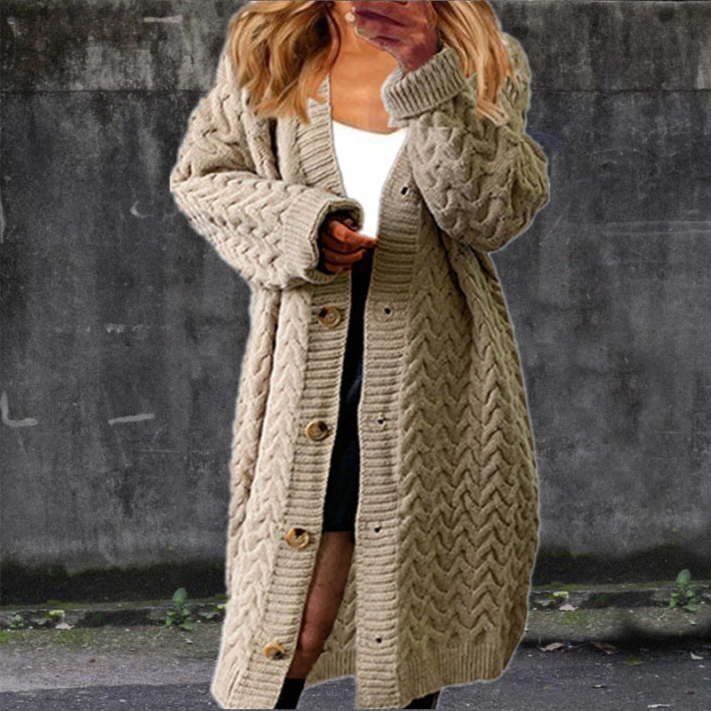 Damen Grobstrick-Cardigan mit eleganten Knopfdetails und strukturiertem Design