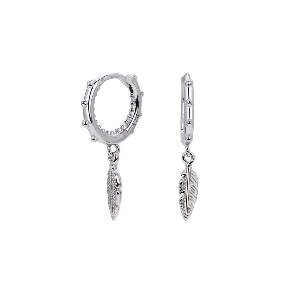 Damen Ohrhänger mit filigranen Blattanhängern aus 925 Sterling Silber Shop Nory