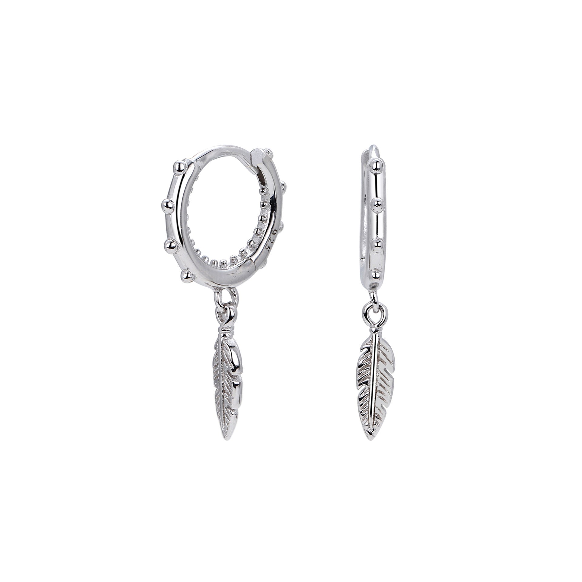 Damen Ohrhänger mit filigranen Blattanhängern aus 925 Sterling Silber Shop Nory