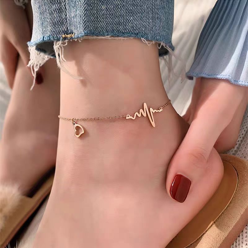 Frauen Herzschlag Design verstellbares Fußkettchen Shop Nory