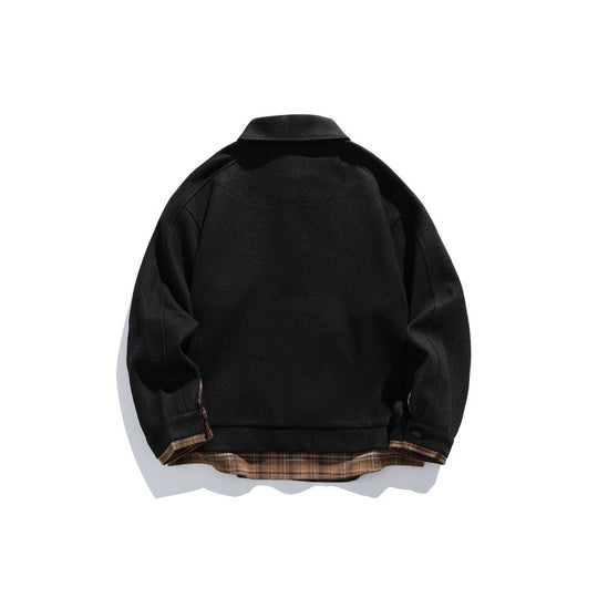 Herren Langärmeliges Polo‑Sweatshirt mit Kentkragen, Knopfleiste und eingearbeitetem Karo‑Layer Shop Nory