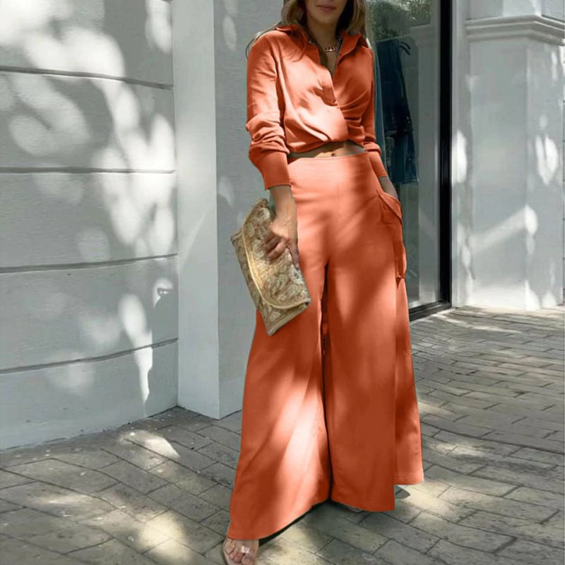 Damen Weite Palazzo-Hose mit extra weitem Bein, hoher Taille und Eingrifftaschen Shop Nory