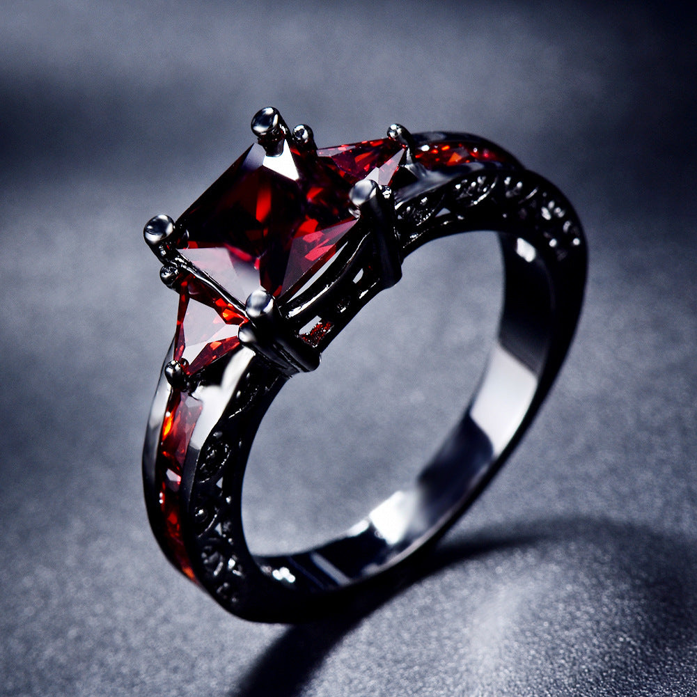 Damen Ring mit funkelndem grünem Zirkon und eleganter Edelstahlfassung Shop Nory