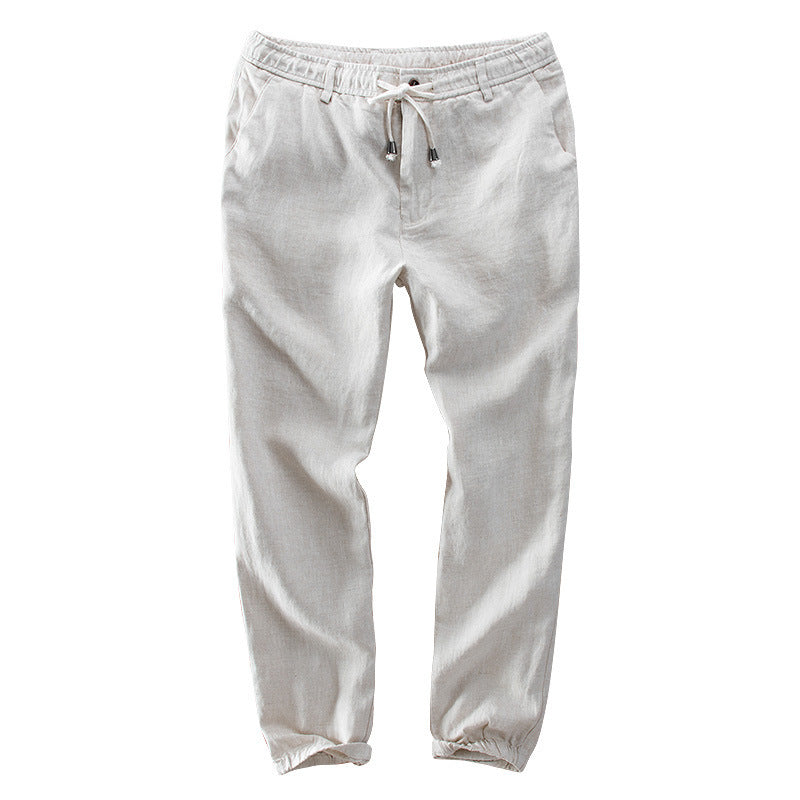 Herren Leichte Leinen-Jogginghose mit Elastikbund und Kordel Shop Nory
