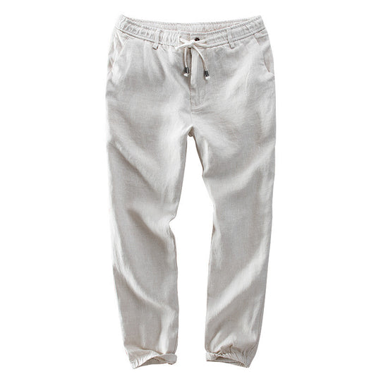 Herren Leichte Leinen-Jogginghose mit Elastikbund und Kordel Shop Nory