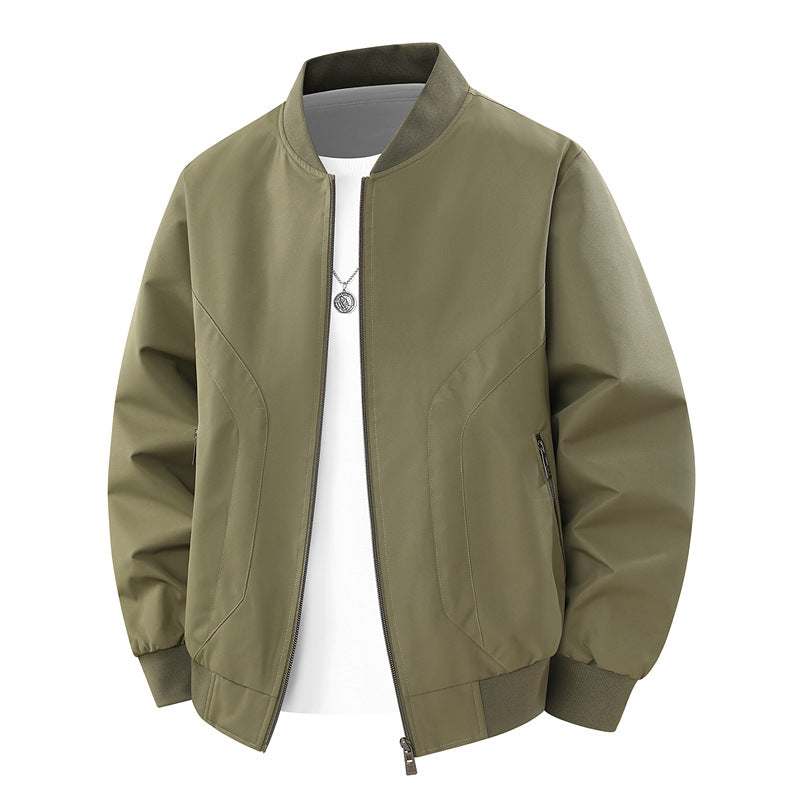 Herren Leichte winddichte Bomberjacke mit Rippbündchen und Reißverschlusstaschen Shop Nory