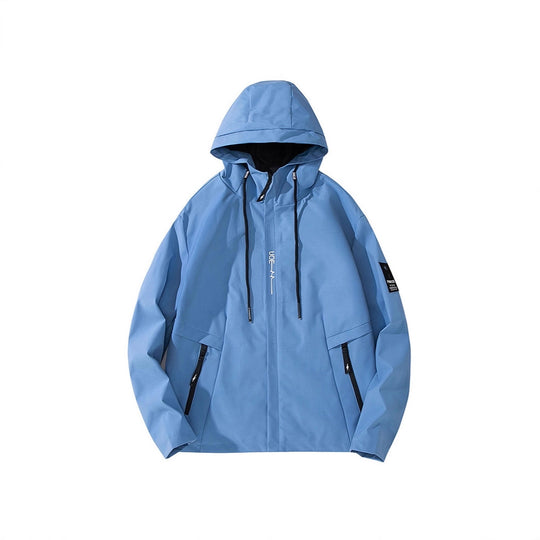 Herren Leichte Kapuzen-Softshelljacke im urbanen Utility-Stil mit verstellbarer Kapuze und verdecktem Reißverschluss Shop Nory