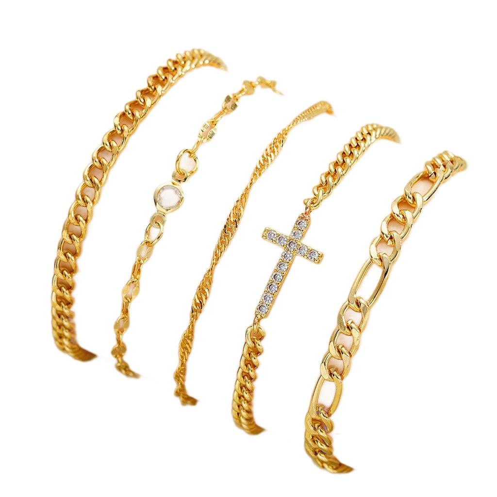 Damen Armband-Kombination mit funkelnden Anhängern und stilvollem Design Shop Nory