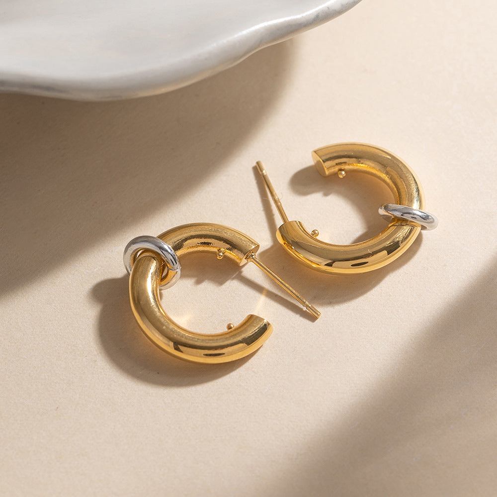 Damen Creolen Ohrstecker aus hypoallergenem Edelstahl mit elegantem Design Shop Nory