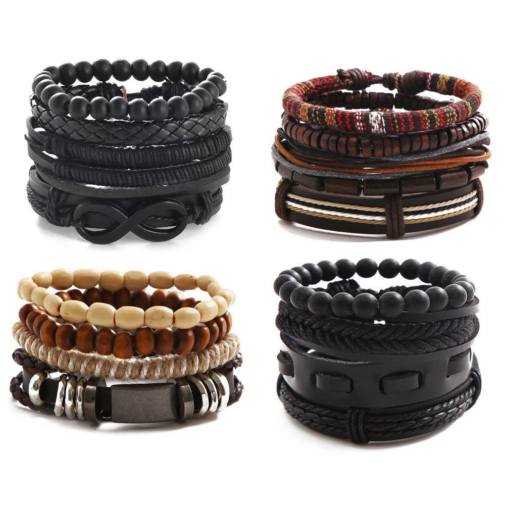 Herren Armreif-Set mit stilvollen Texturen und ineinander verschlungenen Elementen Shop Nory