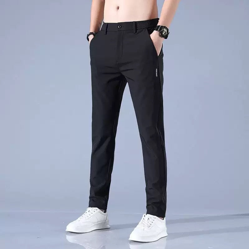 Herren elegante Anzughose mit elastischem Bund und praktischen Eingrifftaschen