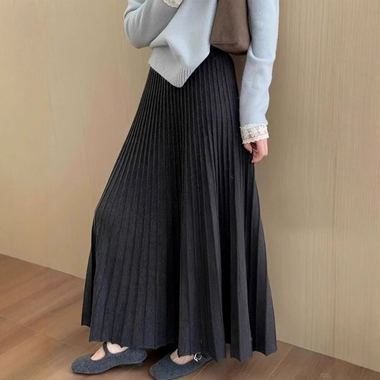 Damen Fließender Midirock mit elegantem Plissee Shop Nory