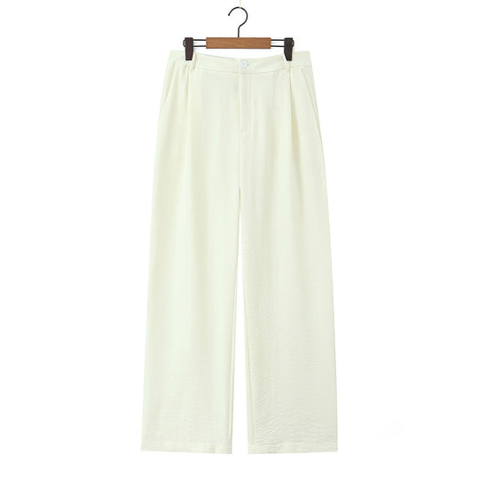 Damen Leicht fallende Highwaist Palazzohose mit weitem Bein und Bügelfalte Shop Nory