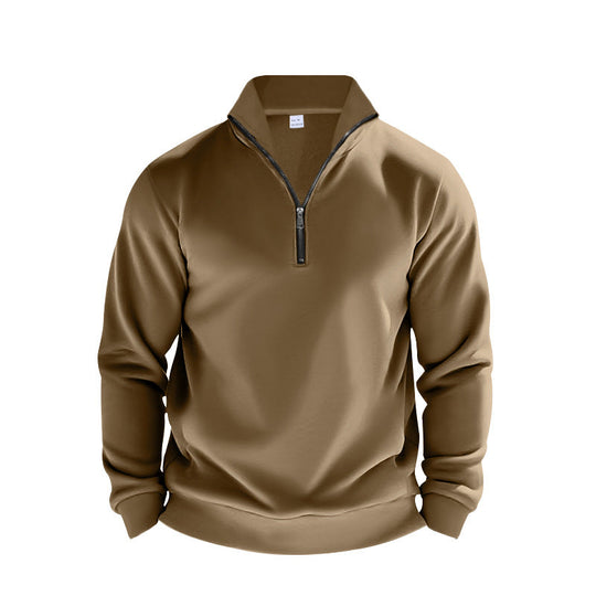 Herren Sweatpullover mit halbem Reißverschluss und atmungsaktiver Struktur