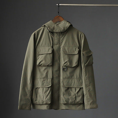Herren urbane Feldjacke mit Mehrfach‑Taschen, windabweisender Oberfläche und verdeckter Kapuze Shop Nory