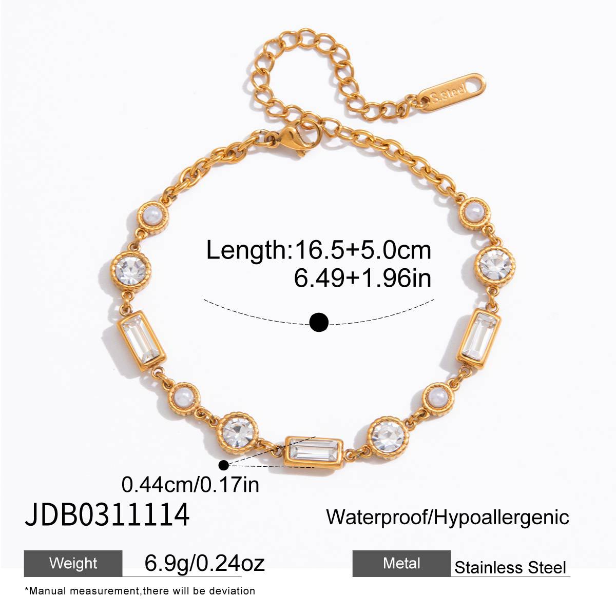 Damen Armband mit funkelnden Kristallen und verstellbarem Edelstahl-Design Shop Nory