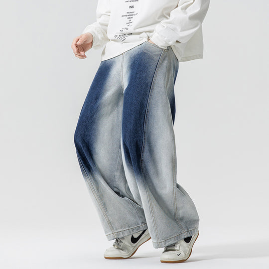Herren Weite Paneel‑Denimhose mit Ballonbeinen und tiefem Schritt Shop Nory