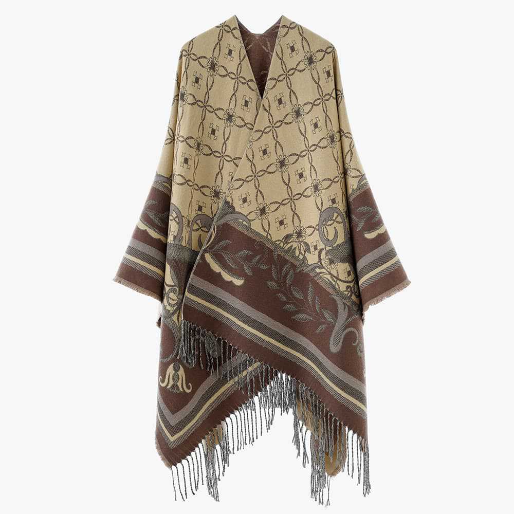 Damen Jacquard‑Überwurf im Wandteppich‑Jacquard mit Fransensaum Shop Nory