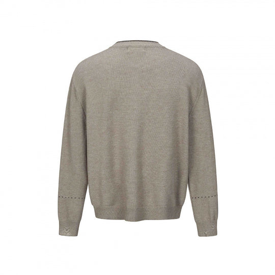 Unisex Boxy Strick-Cardigan mit Rundhals, durchgehender Knopfleiste und gerippten Abschlüssen Shop Nory