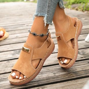Damen Komfortable Sandalen mit verstellbarem Riemendesign Shopnory