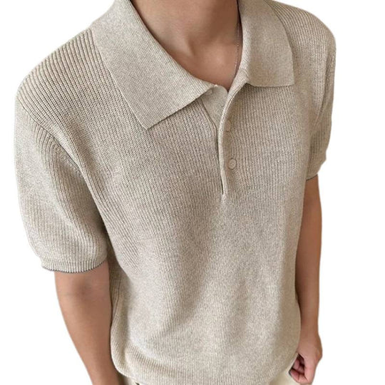 Herren Modisches Kurzarm-Polohemd mit strukturiertem StrickShop Nory