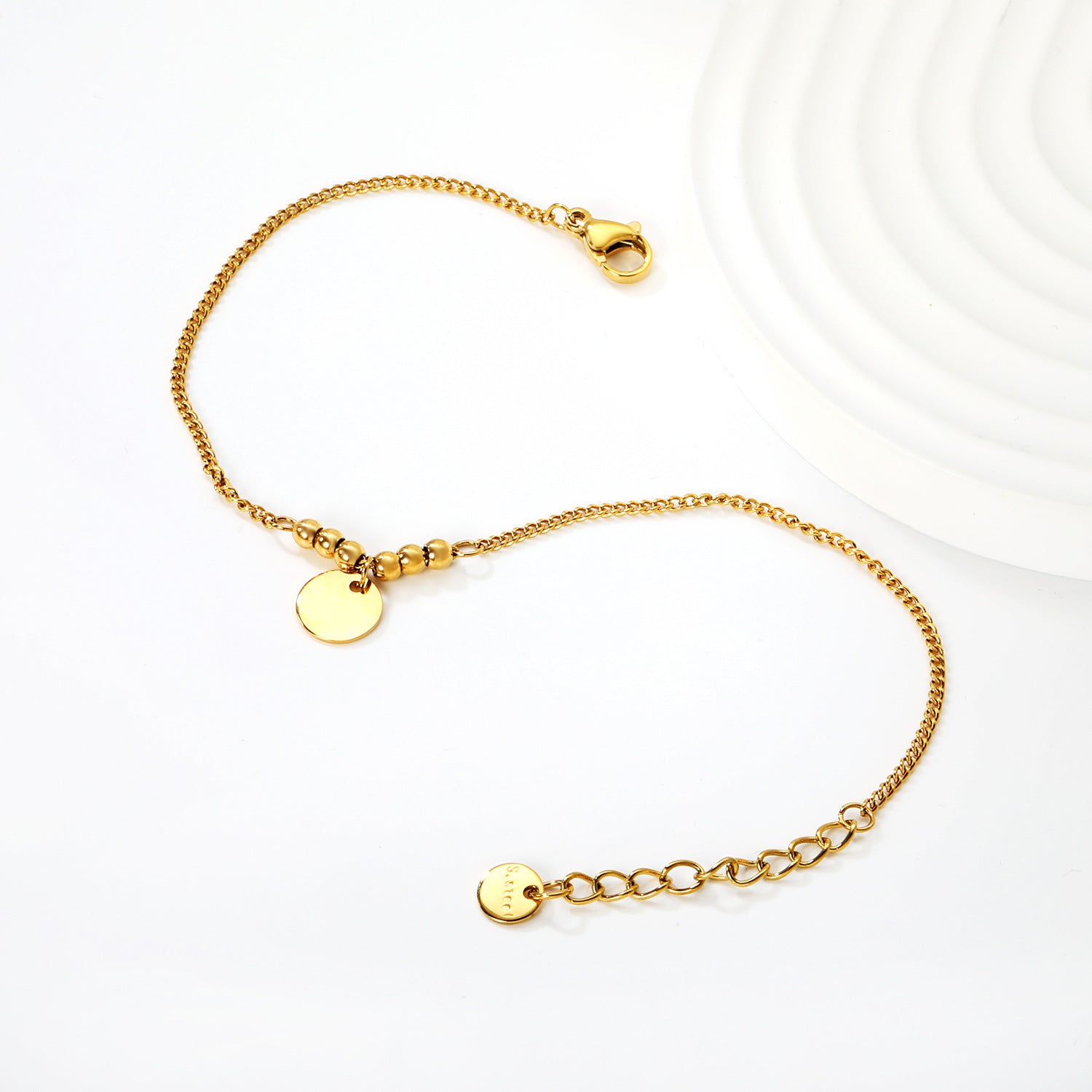 Damen Armband mit fein strukturiertem Gliederdesign und abnehmbarem Anhänger Shop Nory