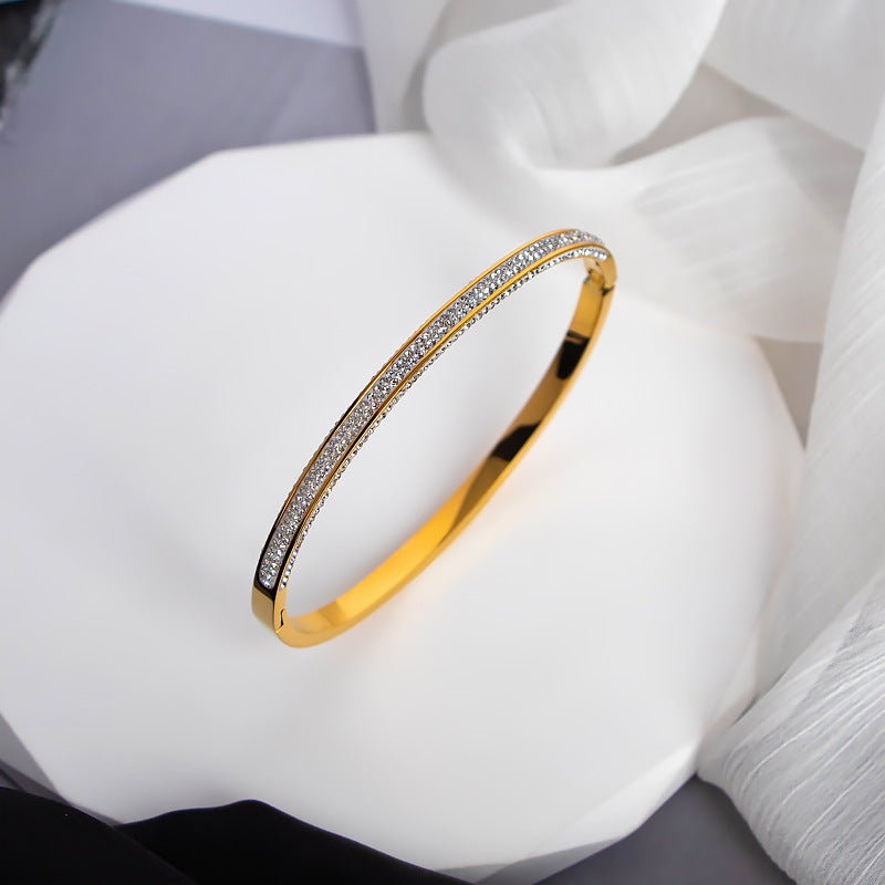 Frauen Glitzernde Kristallbesetzte Schlanke Armreif Bracelet Shop Nory