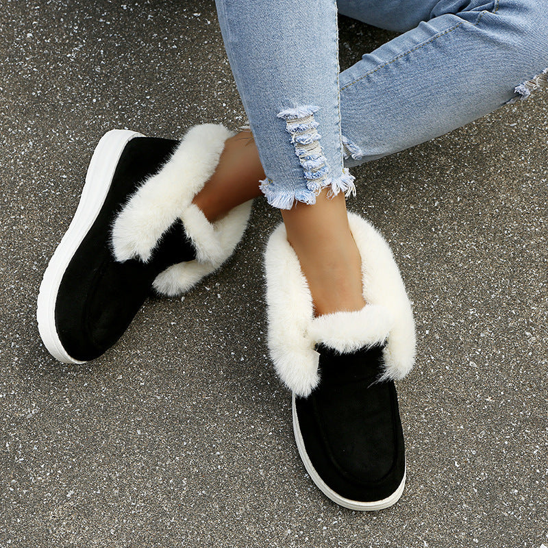 Damen Gefütterte Kurzstiefel‑Hausschuhe mit Kunstfellrand und leichter Gummisohle Shop Nory