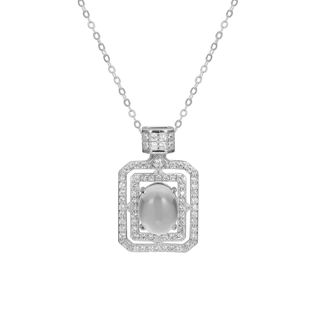 Damen Halskette mit kunstvollem Anhänger aus edlem Halbedelstein und Strassdetails Shop Nory