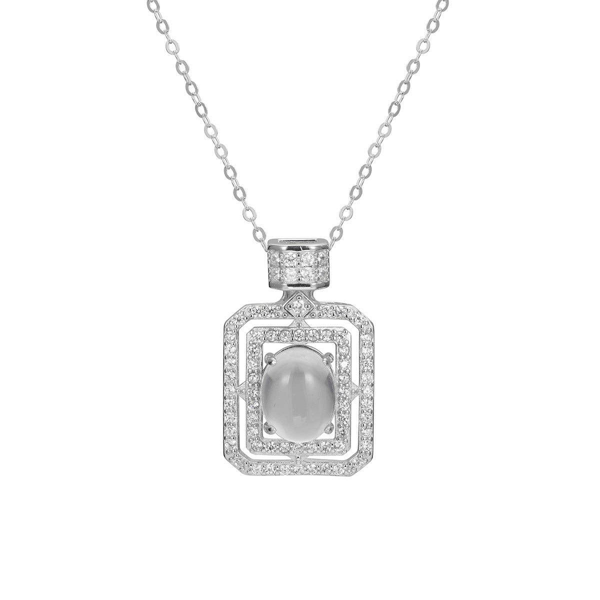 Damen Halskette mit kunstvollem Anhänger aus edlem Halbedelstein und Strassdetails Shop Nory